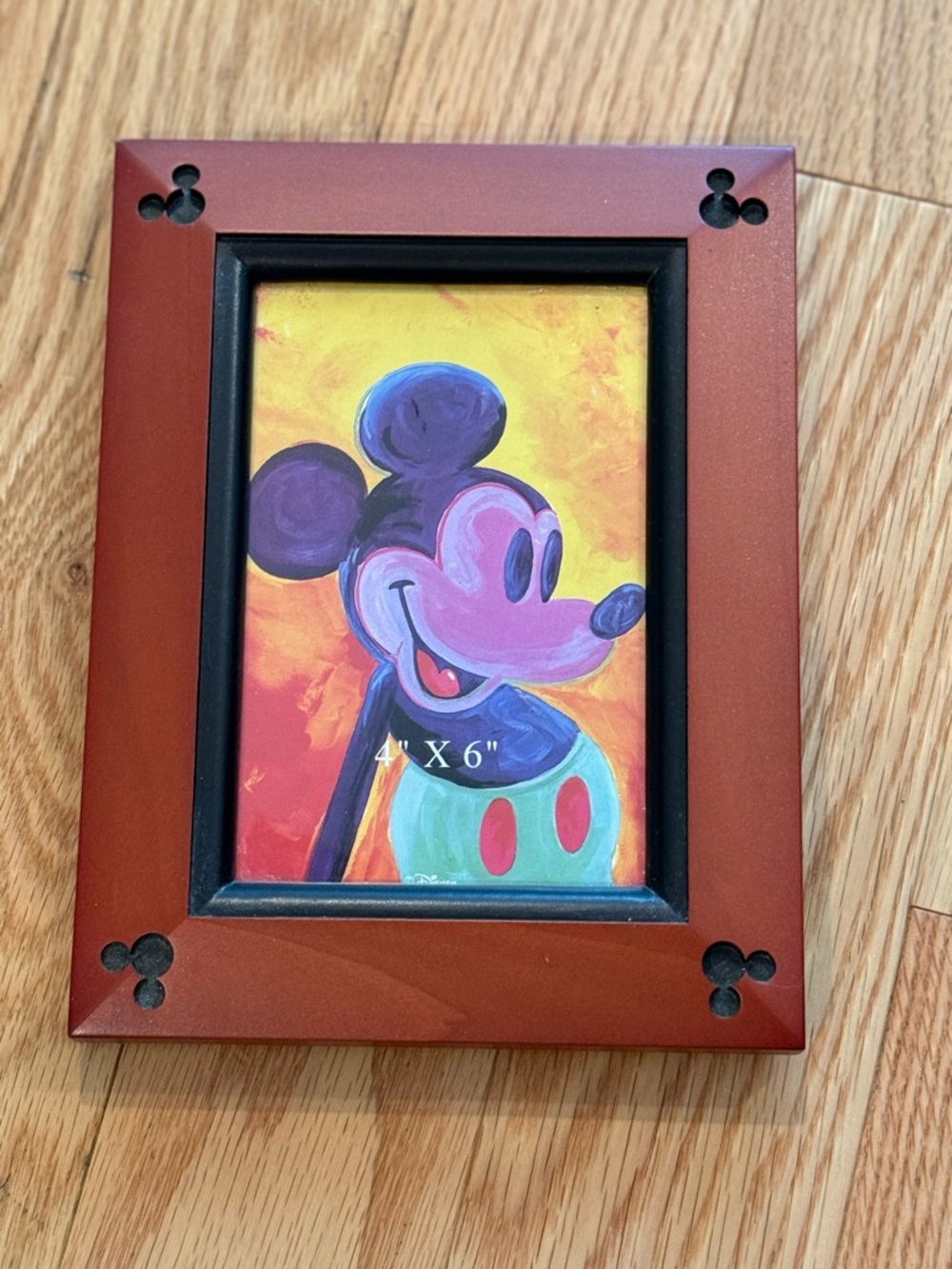 WDW Disney Mickey 4x6 cherry Mickey ears inlaid frame new without tags